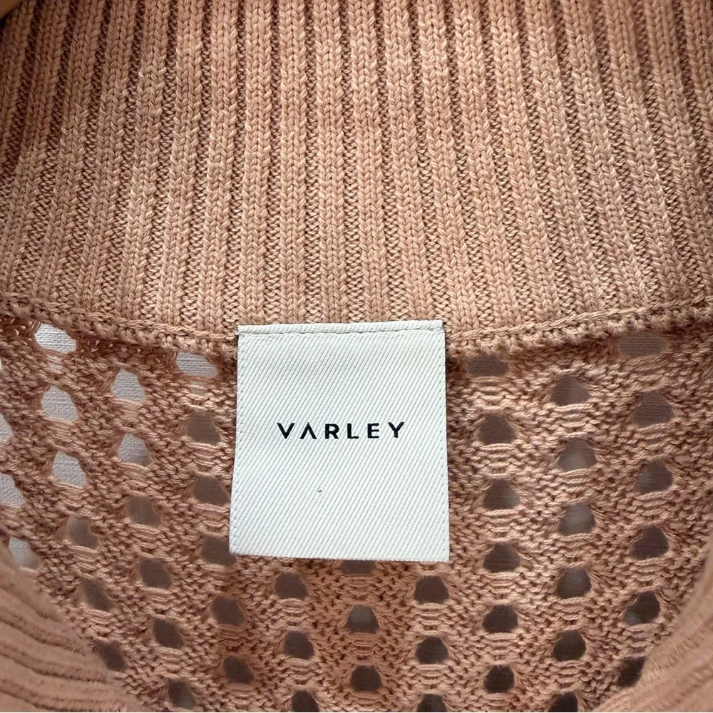 Varley Gaines Cowl Neck Sweater in Tan with Zipper - Picture 3 of 4